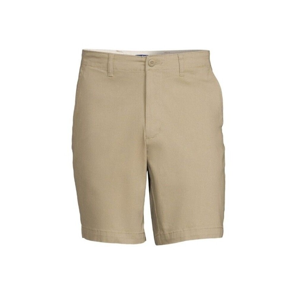 George Men's Above The Knee Shorts size 44 Beige Flat Front Zip Fly Mid-Rise New